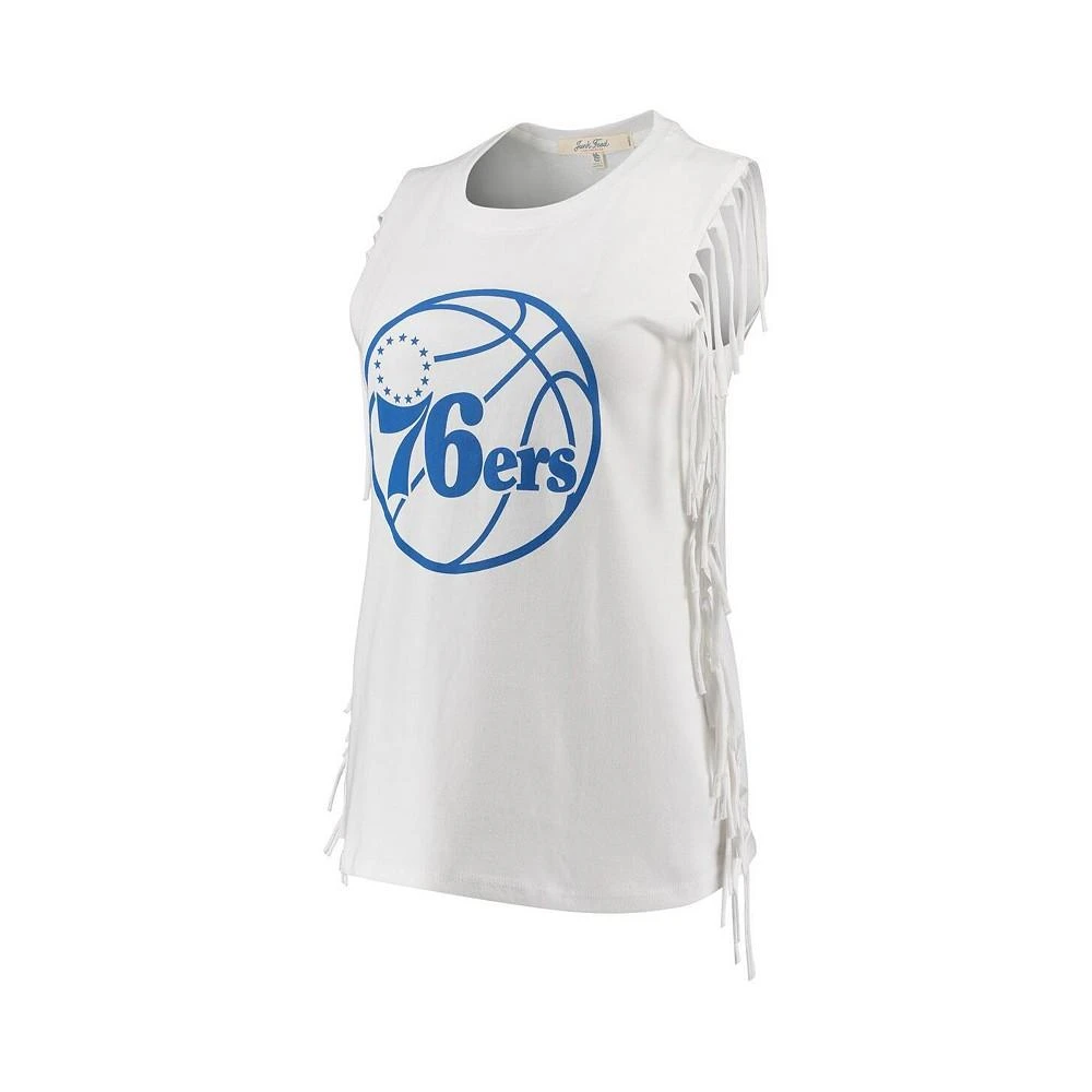 商品Junk Food|Women's White Philadelphia 76ers Fringe Tank Top,价格¥188,第2张图片详细描述