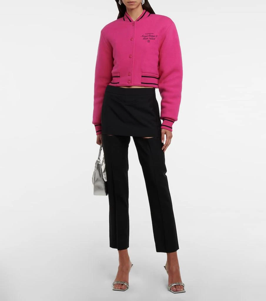 商品Givenchy|Logo刺绣羊毛飞行员夹克,价格¥18572,第2张图片详细描述