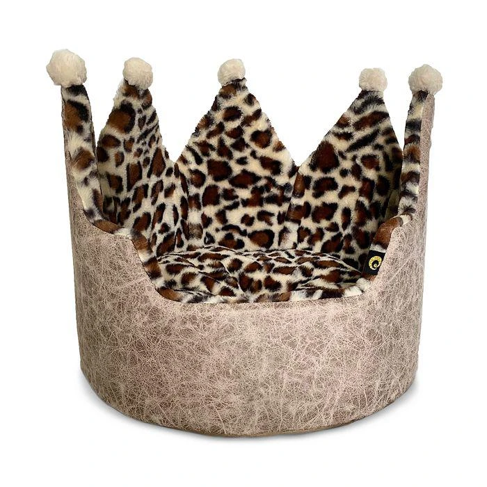 商品Precious Tails|Leopard Print Crown Pet Bed,价格¥523,第1张图片