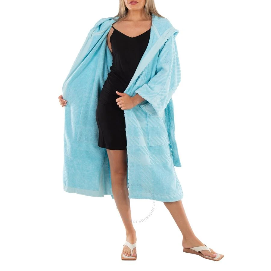 商品Burberry|Check-Pattern Cotton Robe Bright Blue Topaz,价格¥2224,第2张图片详细描述