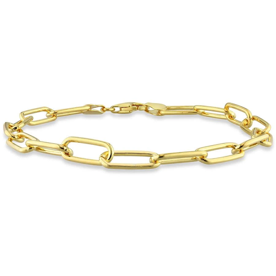 商品Amour|6mm Paperclip Chain Bracelet In Yellow Plated Sterling Silver,价格¥417,第1张图片