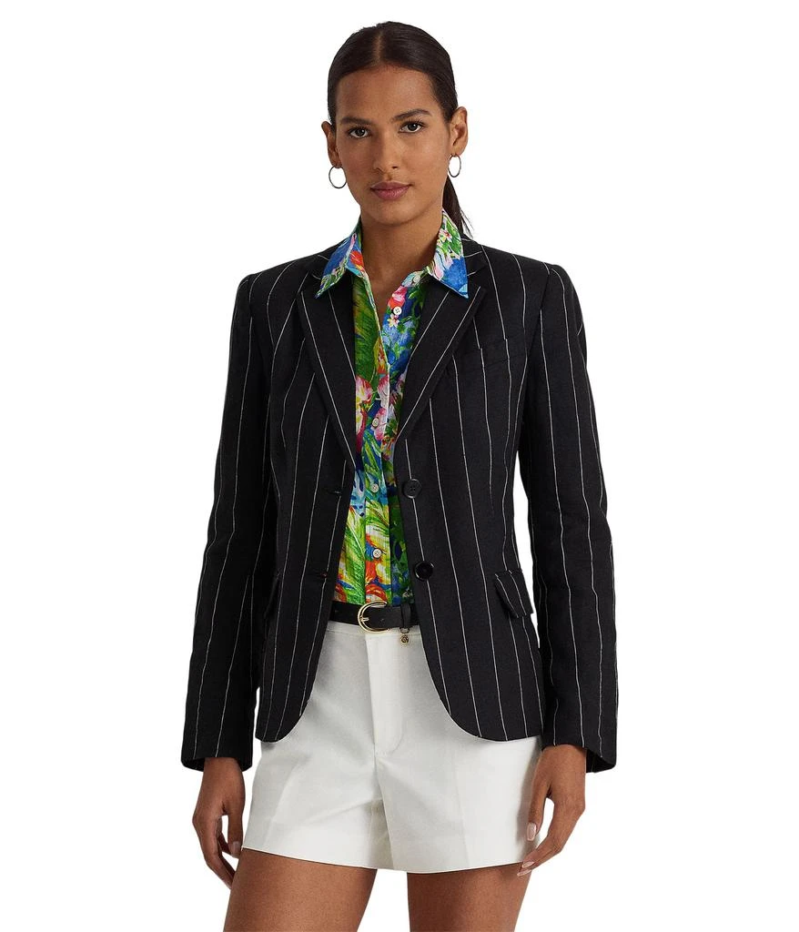 商品Ralph Lauren|Petite Pinstripe Linen Blazer,价格¥1187,第1张图片