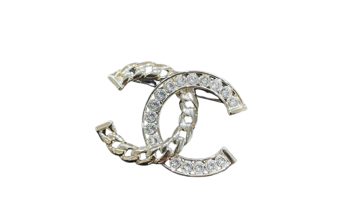 商品[国内直发] Chanel|【24P新品】 香奈儿 双C样式 水钻 胸针 女款 金色,价格¥6078,第7张图片详细描述