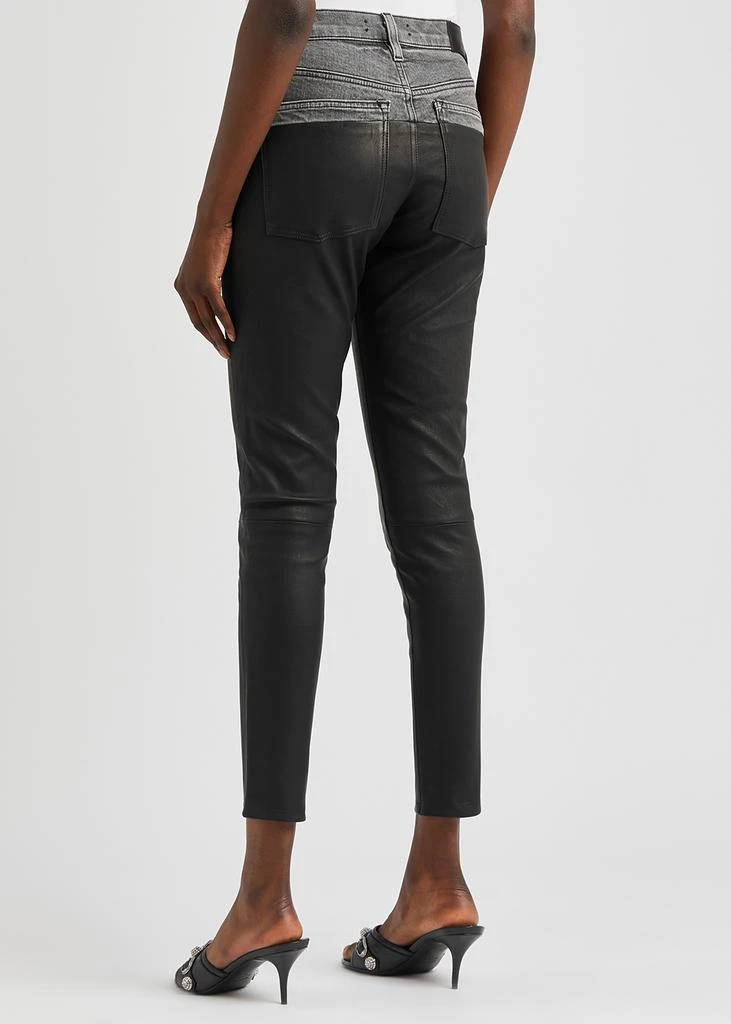 商品AMIRI|Black panelled leather skinny jeans,价格¥8415,第3张图片详细描述