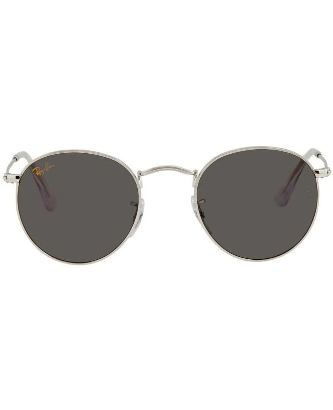 商品Ray-Ban|Ray-Ban Silver Round Metal Grey Men's Sunglasses RB34479198B147,价格¥645,第1张图片