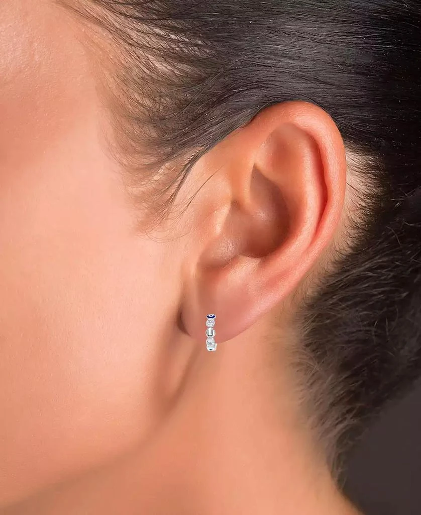 商品Macy's|Cubic Zirconia Hoop Earrings in Sterling Silver or 14k Gold over Sterling Silver, 1/2",价格¥122,第2张图片详细描述