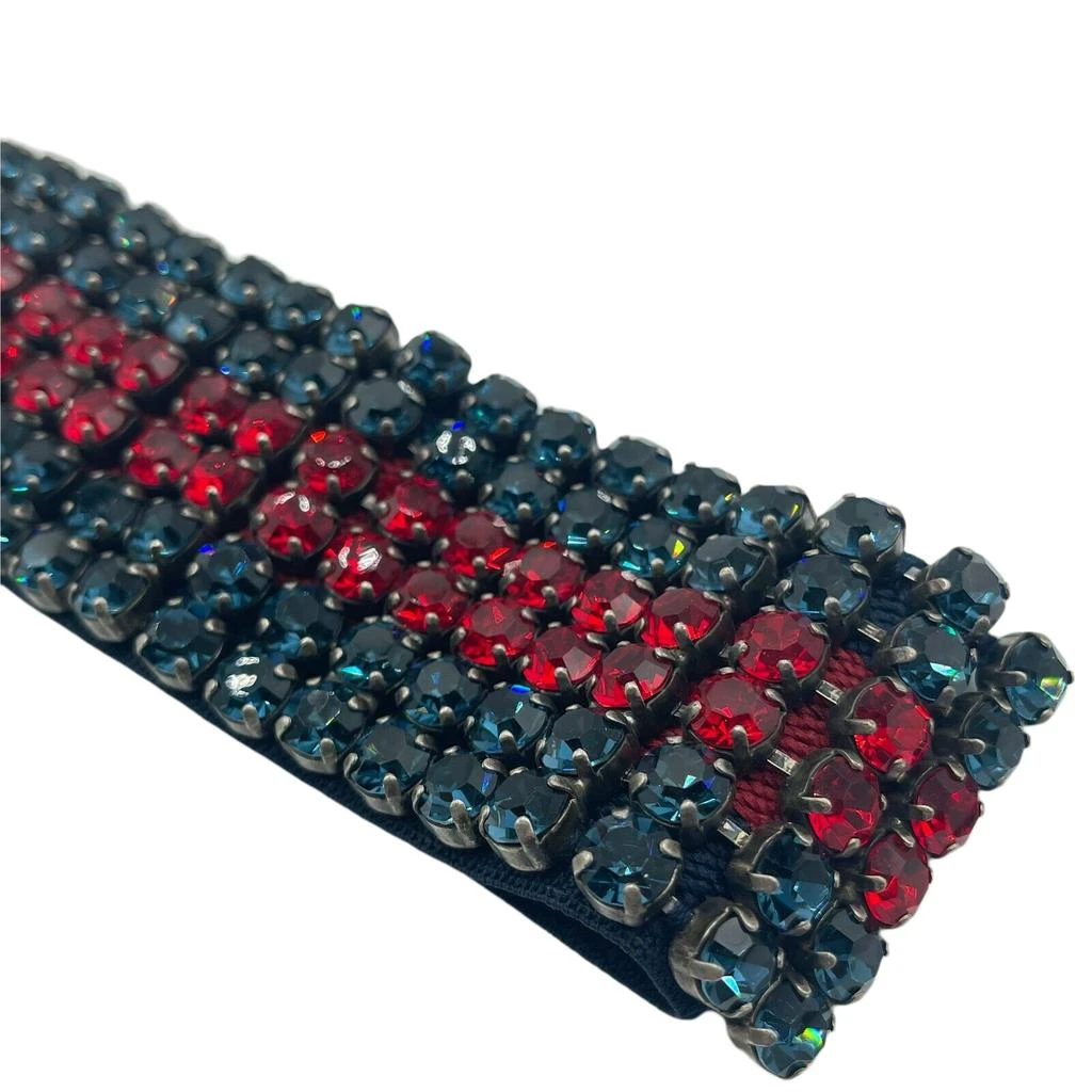 商品Gucci|Gucci Women's Web Elastic Headband with Crystals M/57,价格¥3754,第3张图片详细描述
