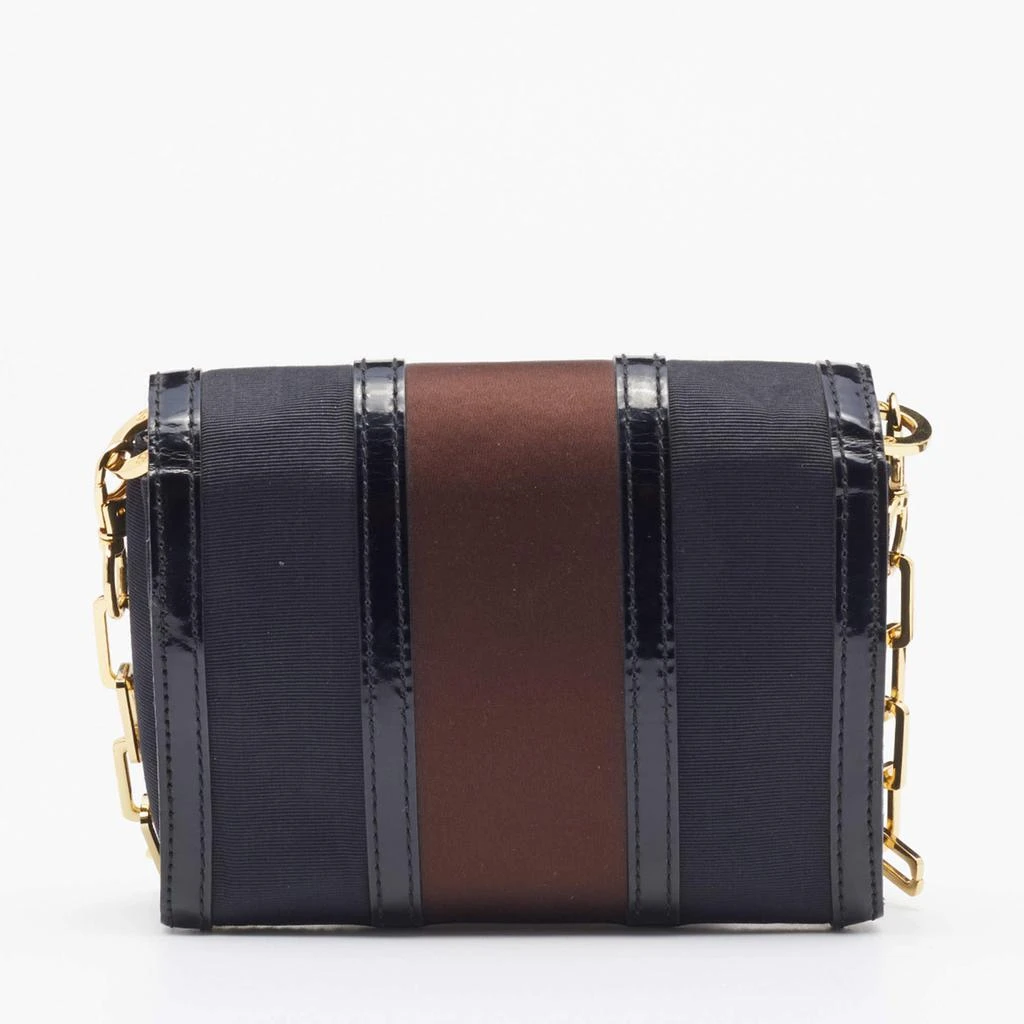 商品[二手商品] Tory Burch|Tory Burch Black/Brown Canvas And Leather Chain Clutch,价格¥1199,第4张图片详细描述