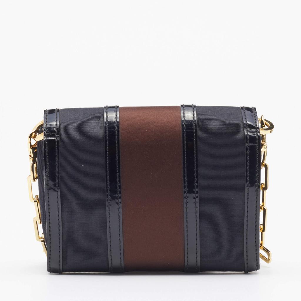 商品[二手商品] Tory Burch|Tory Burch Black/Brown Canvas And Leather Chain Clutch,价格¥1529,第6张图片详细描述