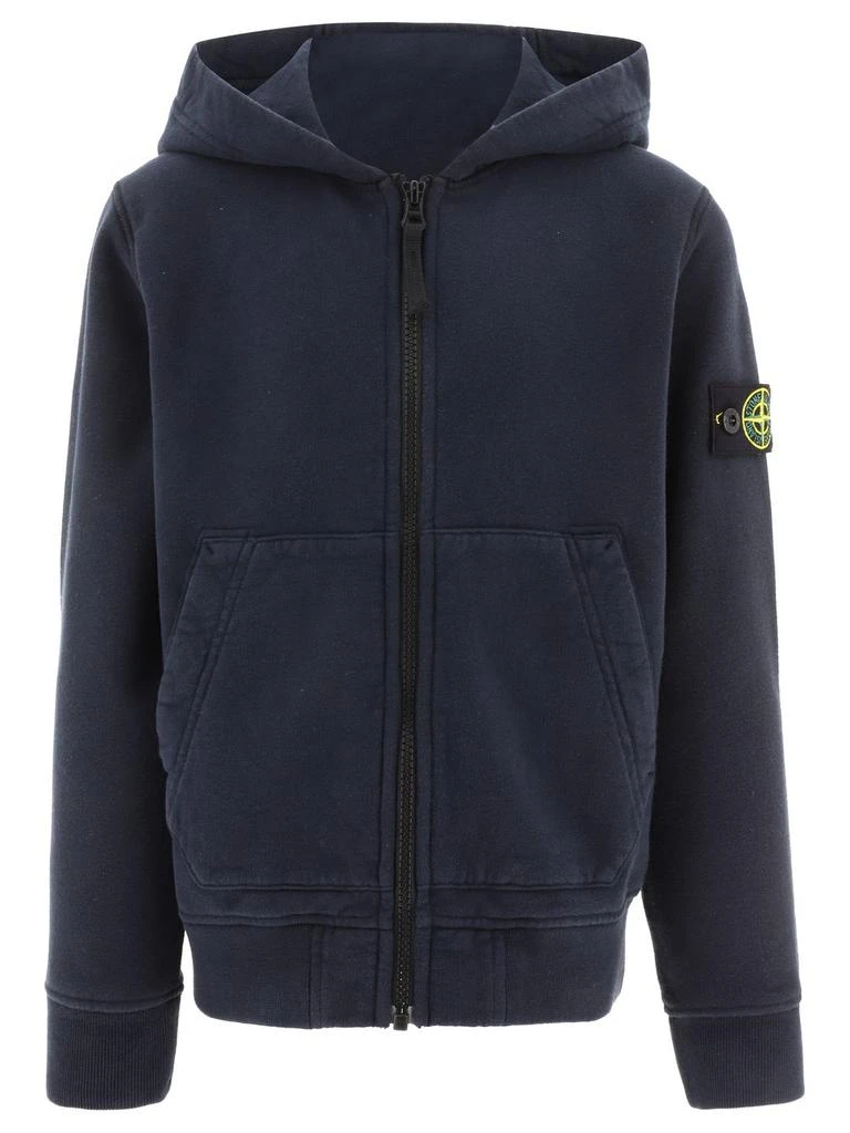 商品Stone Island Junior|Stone Island Junior Logo Patch Zip-Up Hoodie,价格¥1200,第1张图片