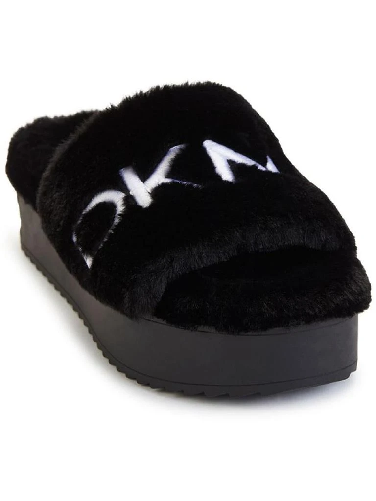 商品DKNY|Palz Womens Faux Fur Fluorescent Slide Slippers,价格¥309,第1张图片