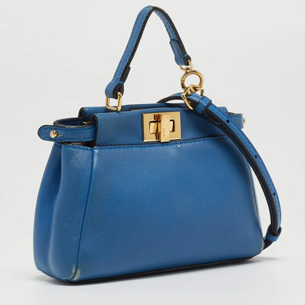 商品[二手商品] Fendi|Fendi Powdered Blue Leather Micro Peekaboo Bag,价格¥5096,第3张图片详细描述