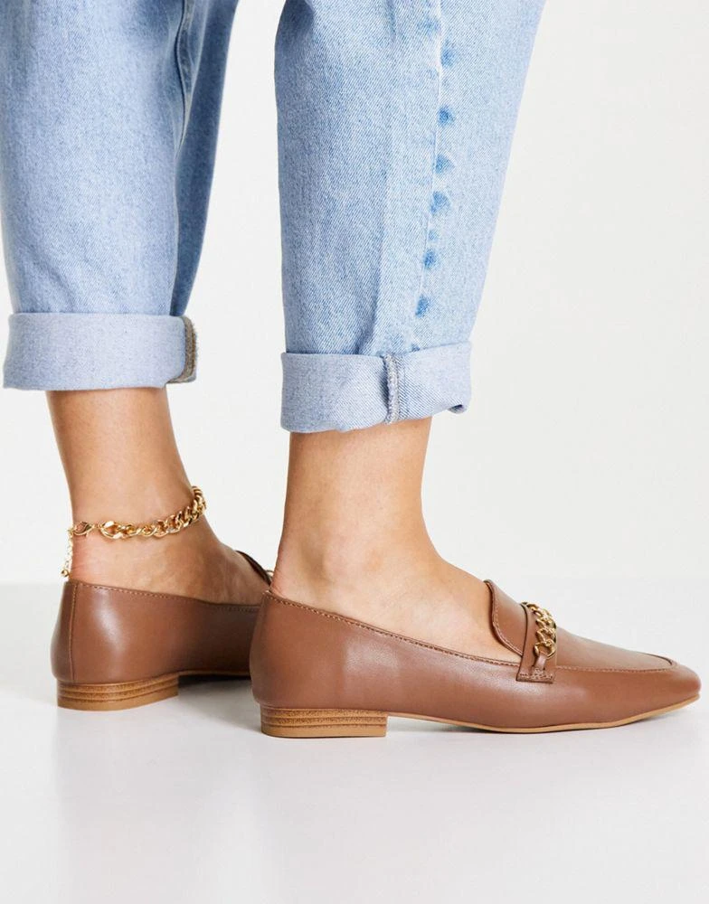 商品ASOS|ASOS DESIGN Mingle chain loafers in tan,价格¥103,第2张图片详细描述