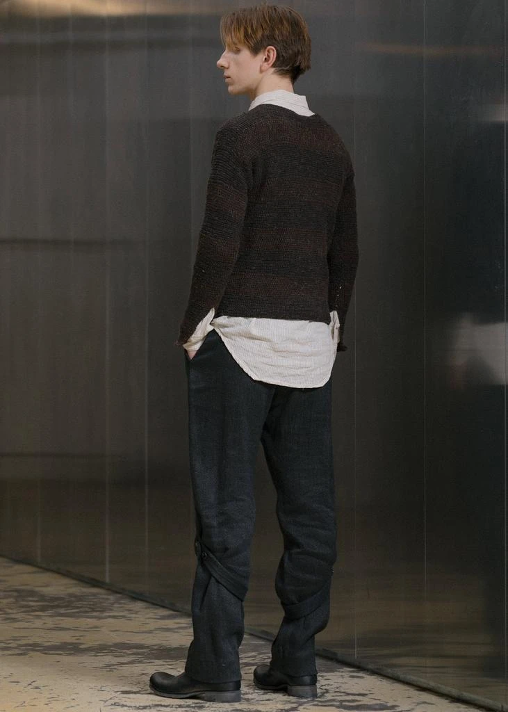 商品JOHN ALEXANDER SKELTON|John Alexander Skelton Brown Striped Crochet Sweater,价格¥5482,第1张图片