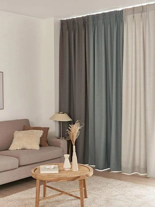 商品DECOVIEW|Midnight Linen Style Blackout Curtain (Set of 2)_Deep Beige,价格¥605,第1张图片
