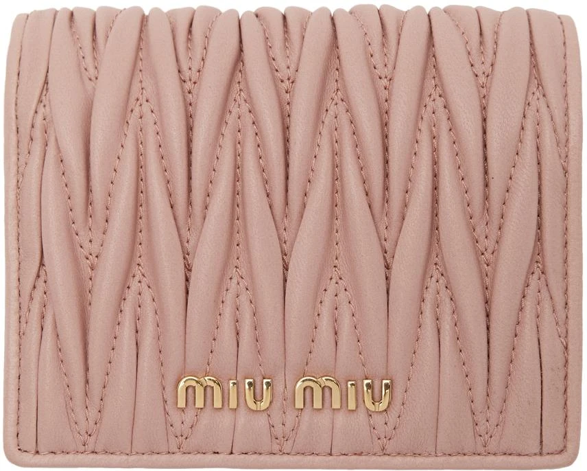 商品Miu Miu|Pink Quilted Wallet,价格¥3275,第1张图片