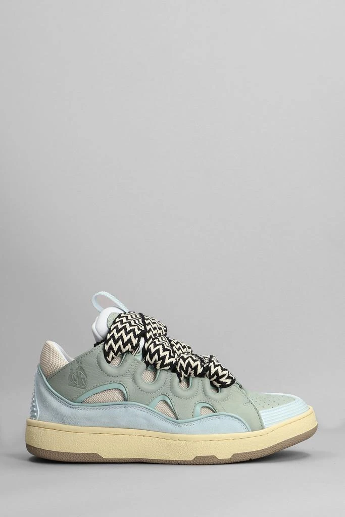 商品Lanvin|Lanvin Curb Sneakers In Cyan Suede And Leather,价格¥5837,第1张图片