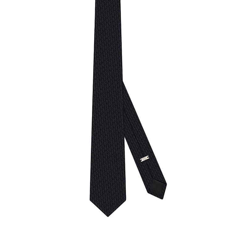 商品Dior|【预售3-7天】DIOR/迪奥  男士黑色桑蚕丝老花印花领带03C1046A0330_C900,价格¥1962,第1张图片