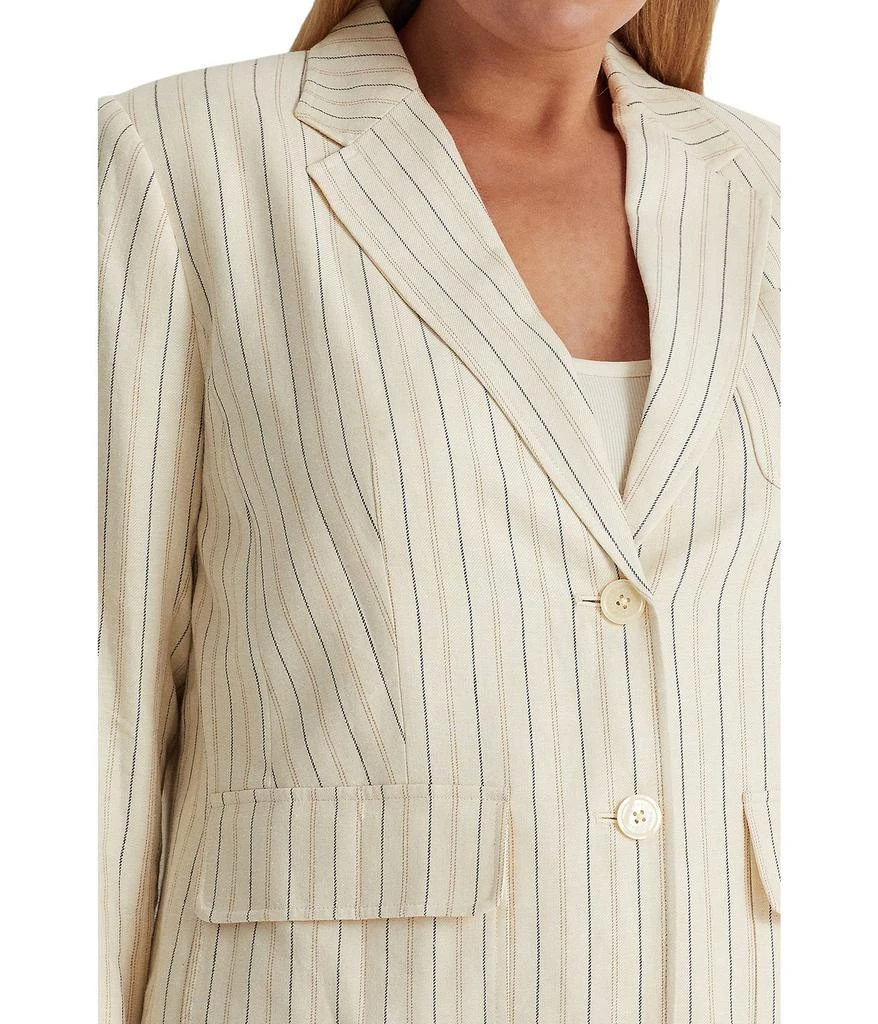 商品Ralph Lauren|Plus Size Striped Linen-Blend Twill Blazer,价格¥1393,第2张图片详细描述