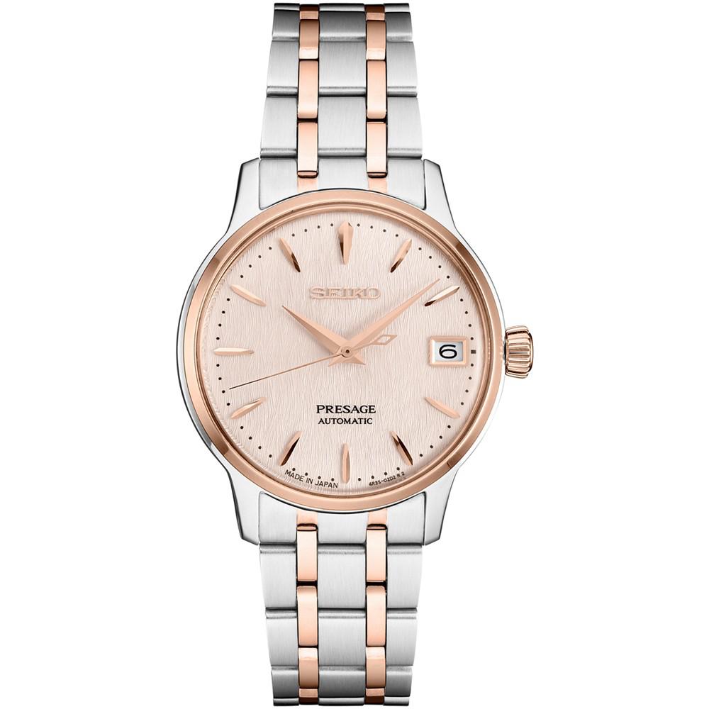 Women's Automatic Presage Two-Tone Stainless Steel Bracelet Watch 34mm商品第1张图片规格展示