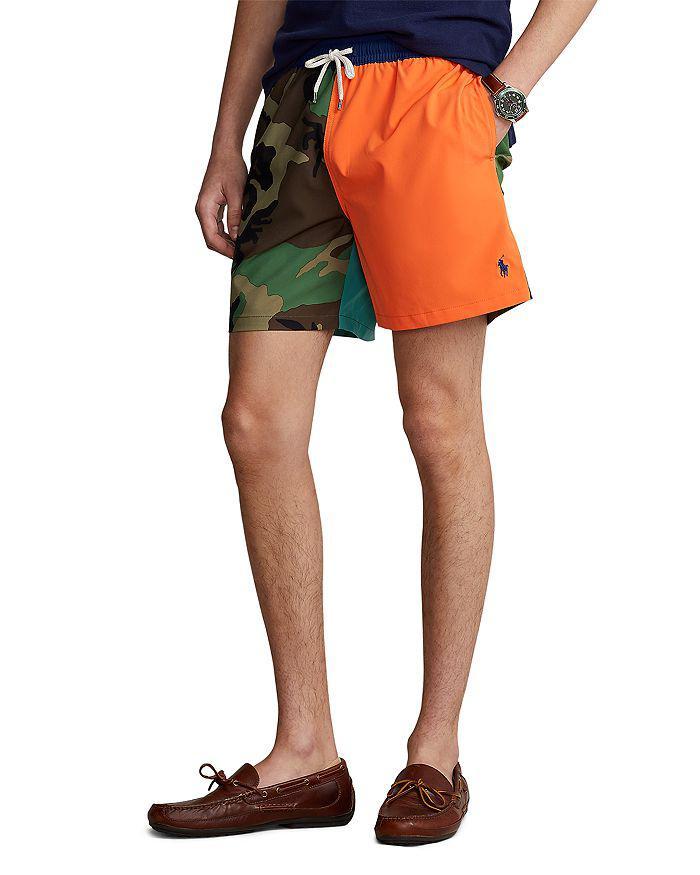 商品Ralph Lauren|5.75-Inch Camo Color Blocked Classic Fit Swim Trunks,价格¥277,第3张图片详细描述