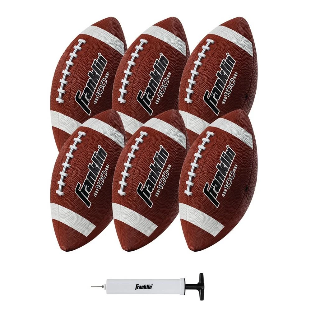 商品Franklin|Junior Rubber Football Set - 6 Pack - Inflation Pump Included,价格¥443-¥480,第1张图片