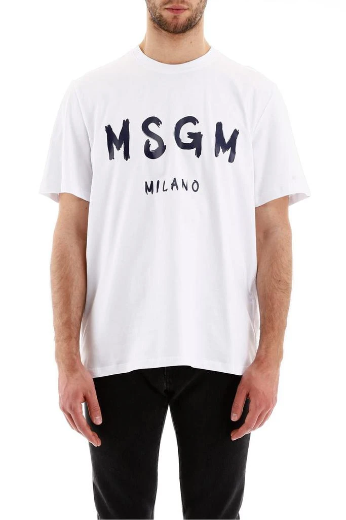 商品MSGM|Msgm paint brushed logo t-shirt,价格¥616,第2张图片详细描述