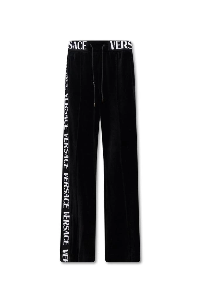 商品Versace|Versace Logo Printed Velvet Drawstring Pants,价格¥4120,第1张图片