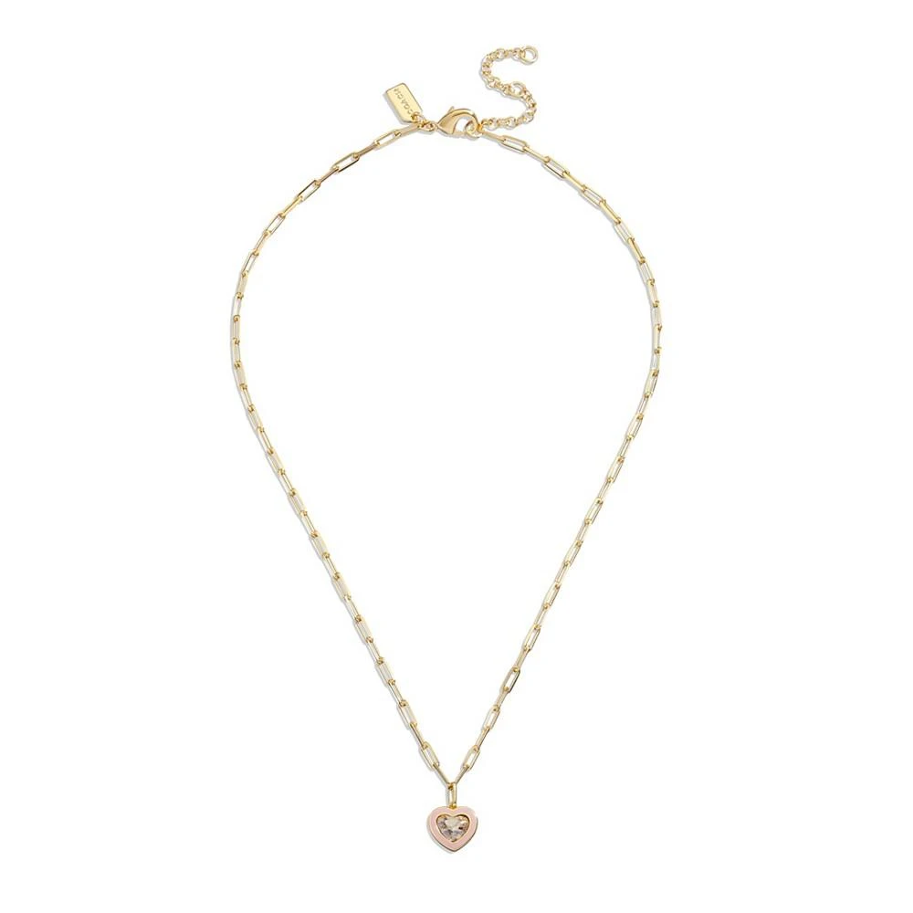 商品Coach|Faux Stone Crystal Heart Pendant Necklace,价格¥506,第4张图片详细描述