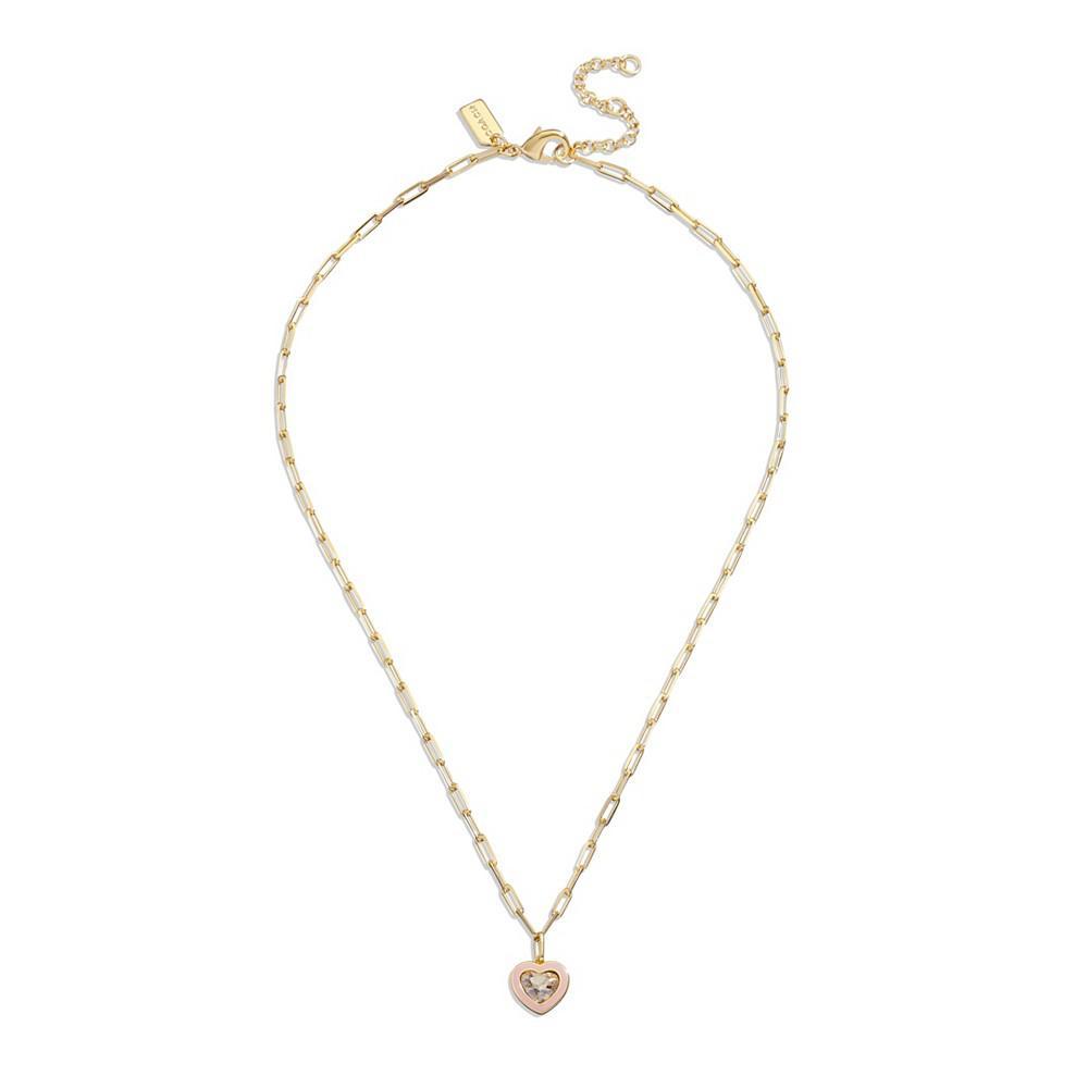 商品Coach|Faux Stone Crystal Heart Pendant Necklace,价格¥680,第5张图片详细描述