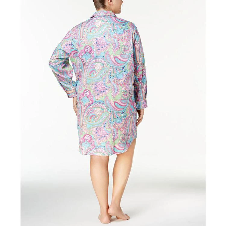 商品Ralph Lauren|Plus Size Portofino Cotton Sateen Sleepshirt,价格¥343,第2张图片详细描述