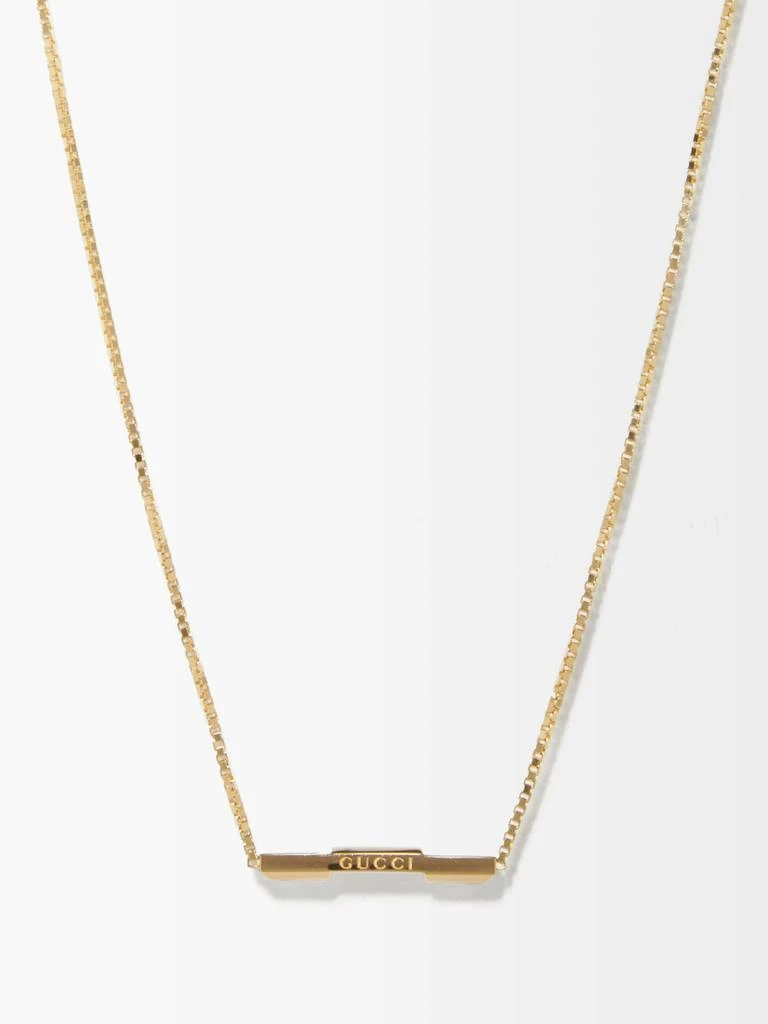 商品Gucci|Link to Love bar 18kt gold necklace,价格¥13505,第1张图片