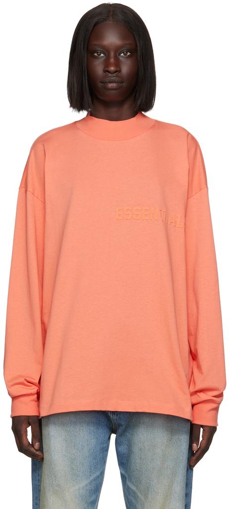 Pink Cotton Long Sleeve T-Shirt商品第1张图片规格展示