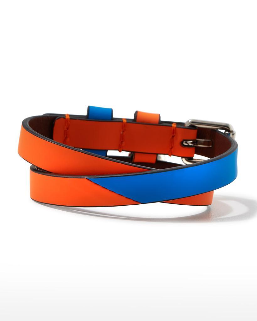 商品Alexander McQueen|Men's Bicolor Leather Skull Wrap Bracelet,价格¥2268,第6张图片详细描述