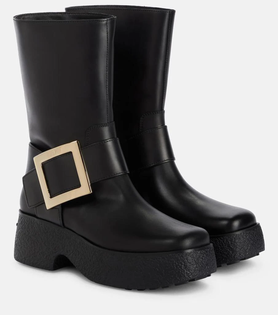 商品Roger Vivier|Viv' Rangers leather ankle boots,价格¥8029,第1张图片