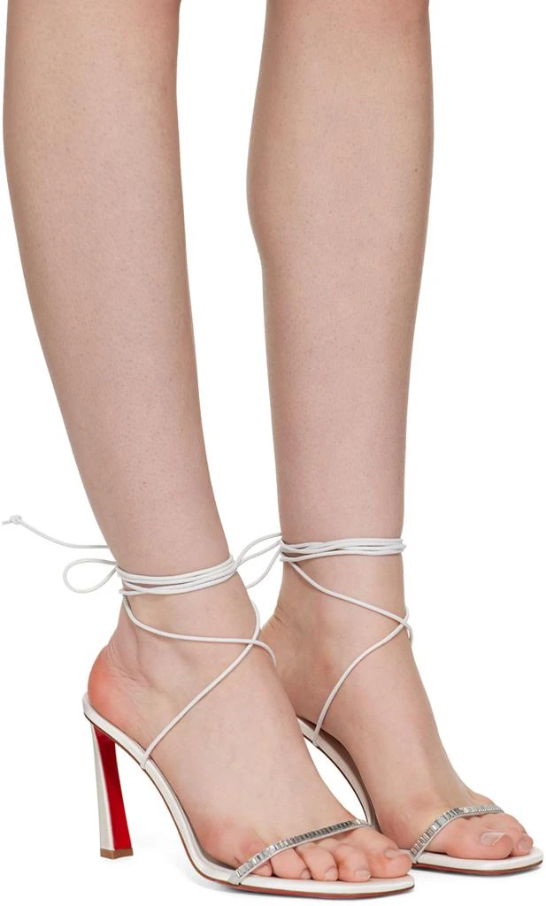 商品Christian Louboutin|White Condora Lacestrass Heeled Sandals,价格¥8509,第4张图片详细描述