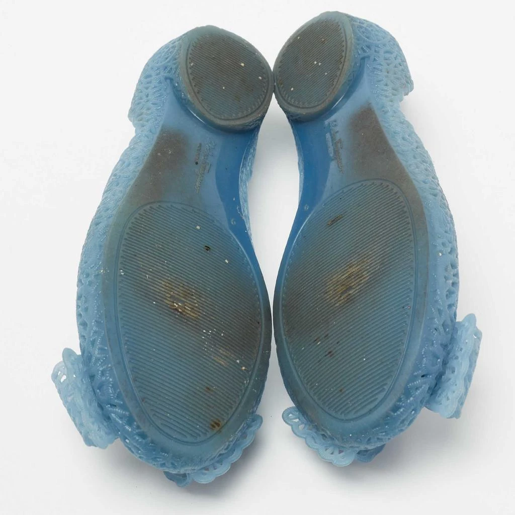 Salvatore Ferragamo Blue Nilly Jelly Bow Ballet Flats Size 39.5 商品