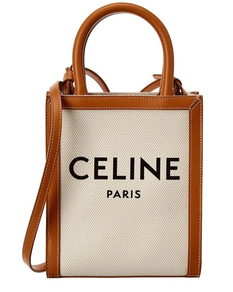 商品Celine|CELINE Vertical Cabas Mini Canvas & Leather Tote,价格¥13502,第1张图片