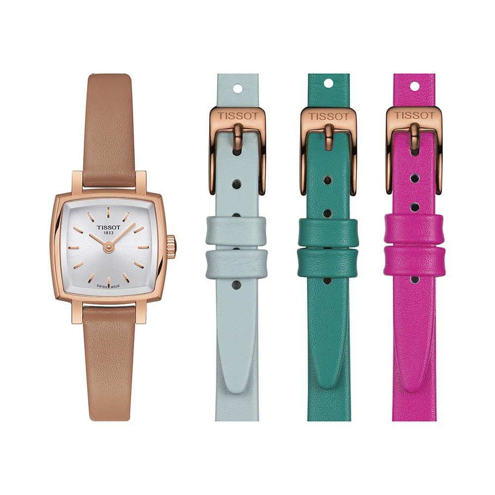 [Tissot]天梭Tissot女款棕褐色石英表Women's Lovely Summer Interchangeable Leather Strap Watch 20mm 不锈钢, 皮革