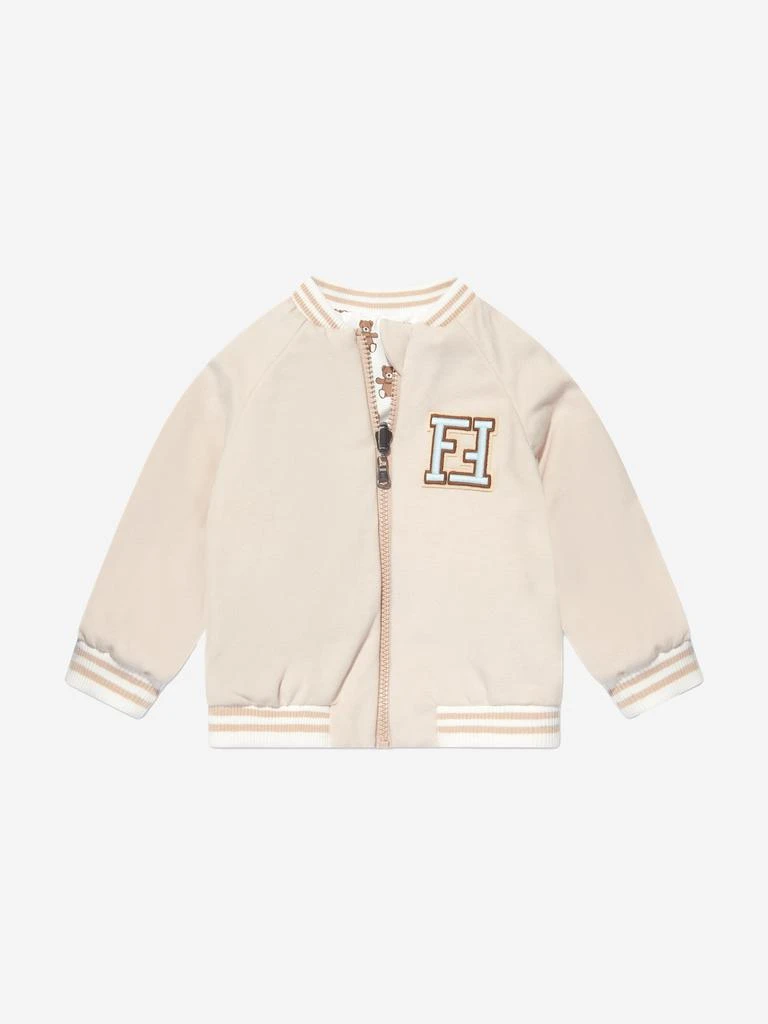 商品Fendi|Fendi Baby Reversible Bear Zip Up in White,价格¥3197,第3张图片详细描述