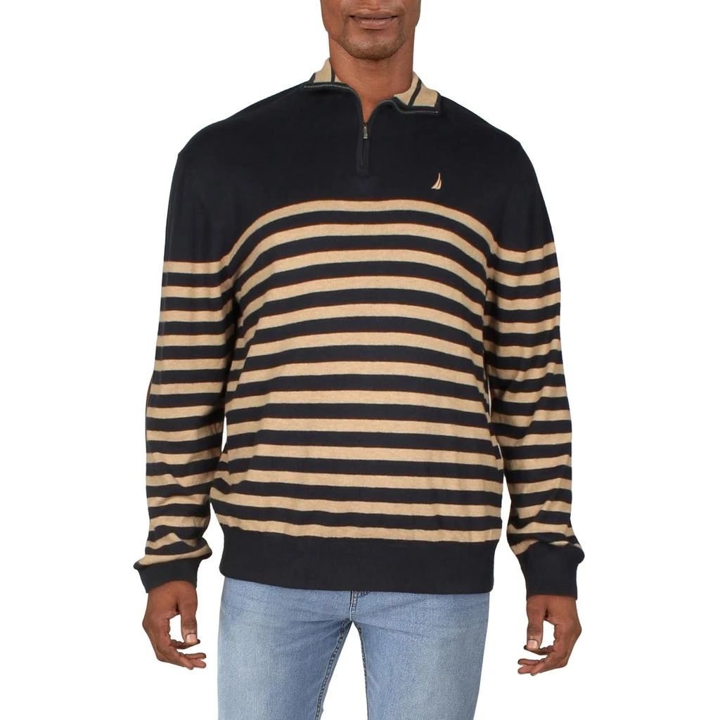 商品Nautica|Mens Striped 1/4 Zip Pullover Sweater,价格¥215,第2张图片详细描述