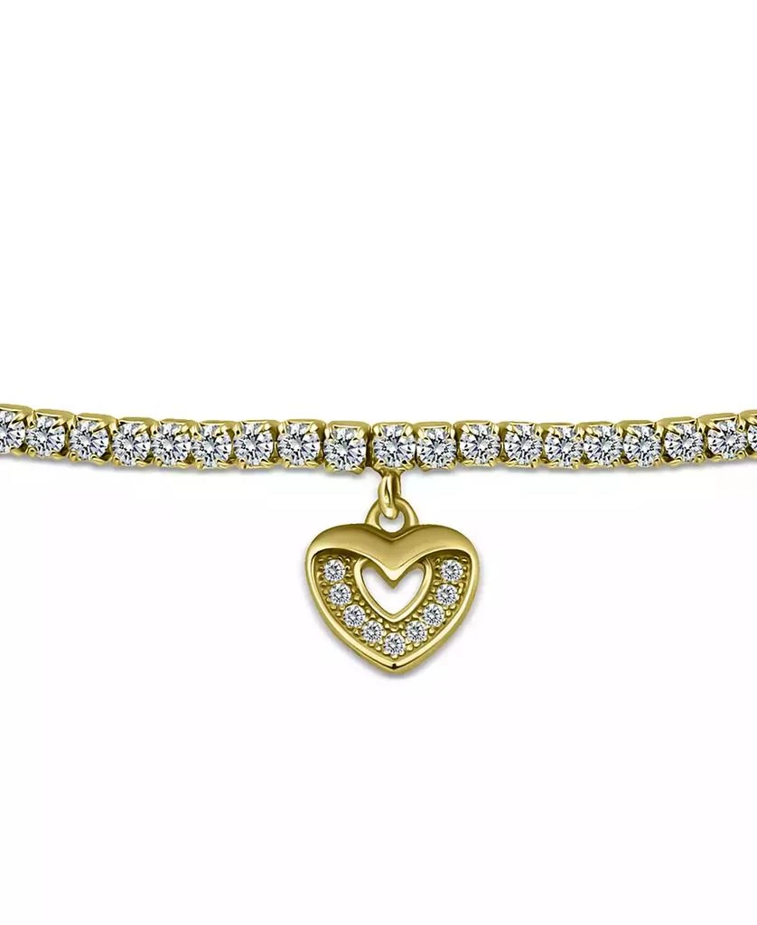 商品Giani Bernini|Cubic Zirconia Heart Charm Tennis Bracelet in 18k Gold-Plated Sterling Silver, Created for Macy's,价格¥334,第5张图片详细描述