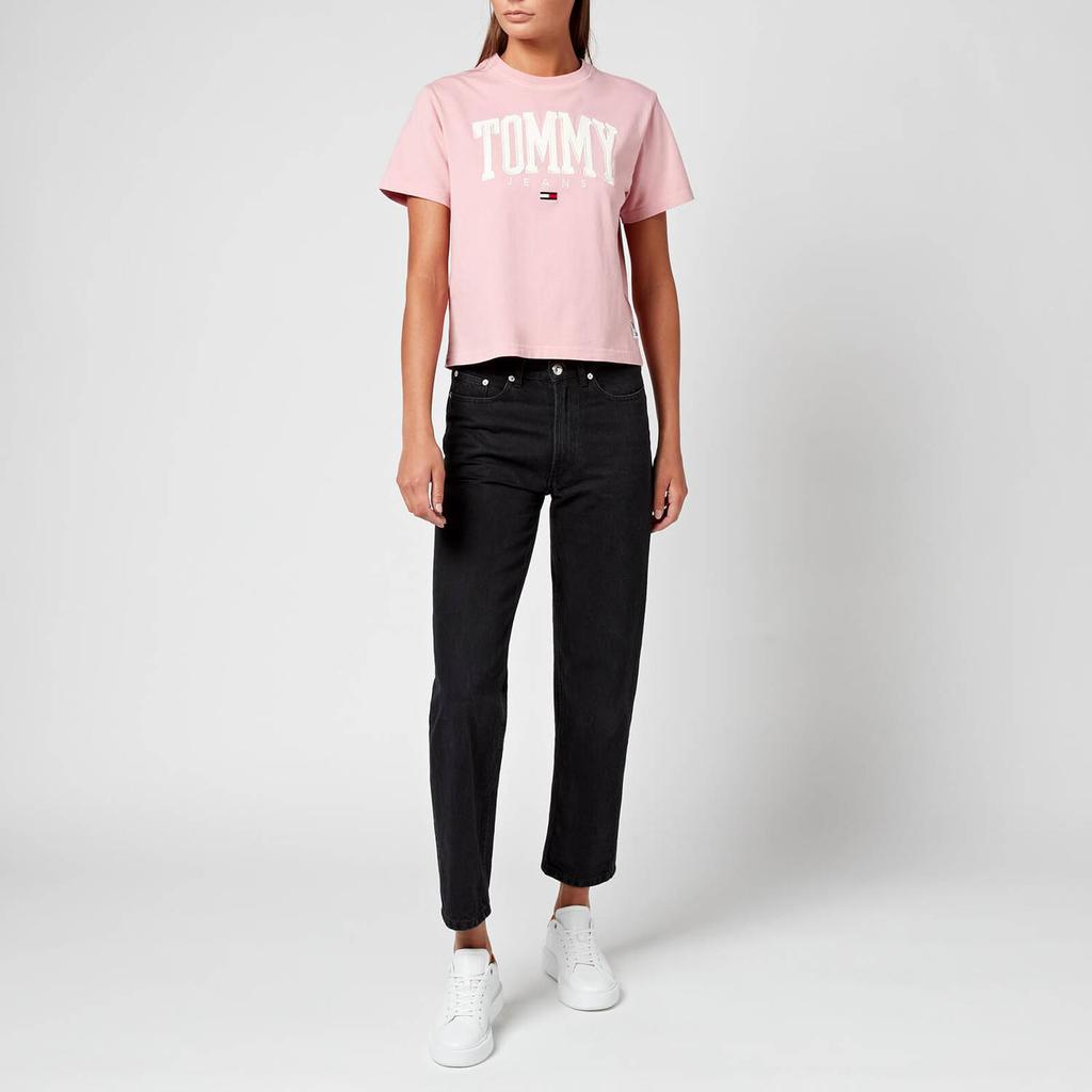 Tommy Jeans Women's Abo Organic Collegiate T-Shirt - Broadway Pink商品第3张图片规格展示