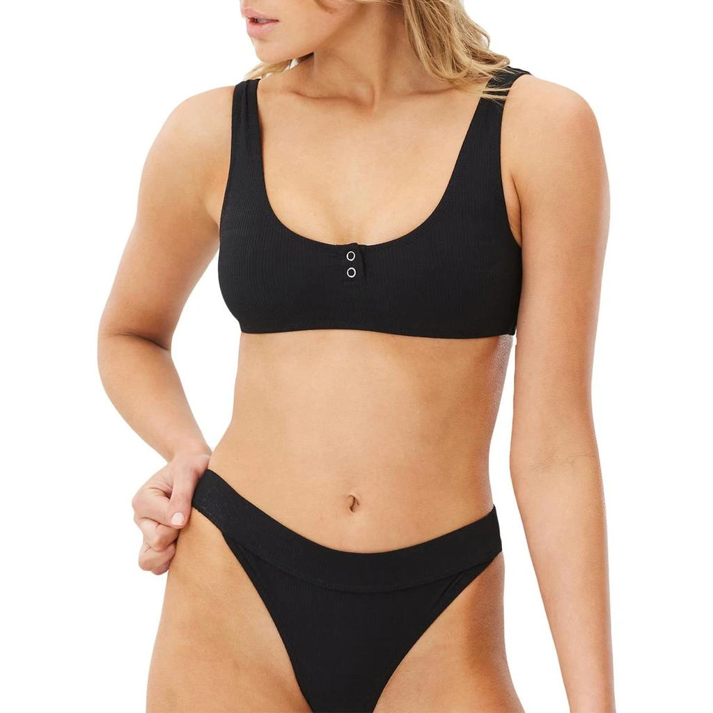 商品Charlie Holiday|Charlie Holiday Badlands Ribbed Scoopneck Bikini Swim Top Separate,价格¥70,第1张图片