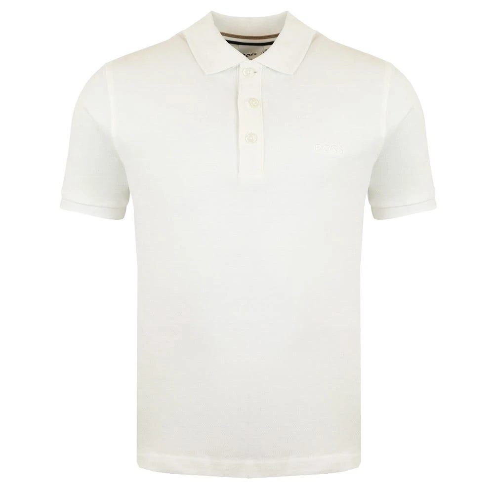 商品Hugo Boss|White Embroidered Logo Short Sleeve Polo Shirt,价格¥217,第1张图片