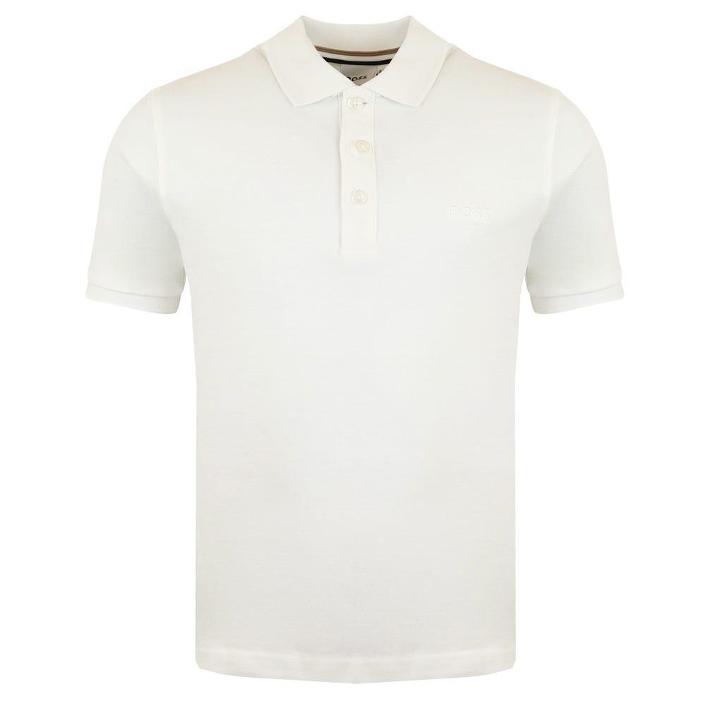 商品Hugo Boss|White Embroidered Logo Short Sleeve Polo Shirt,价格¥403-¥488,第1张图片