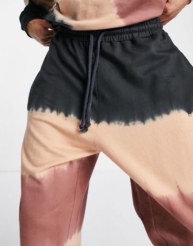 ASOS DESIGN co-ord oversized joggers in brown with tie dye details商品第4张图片规格展示