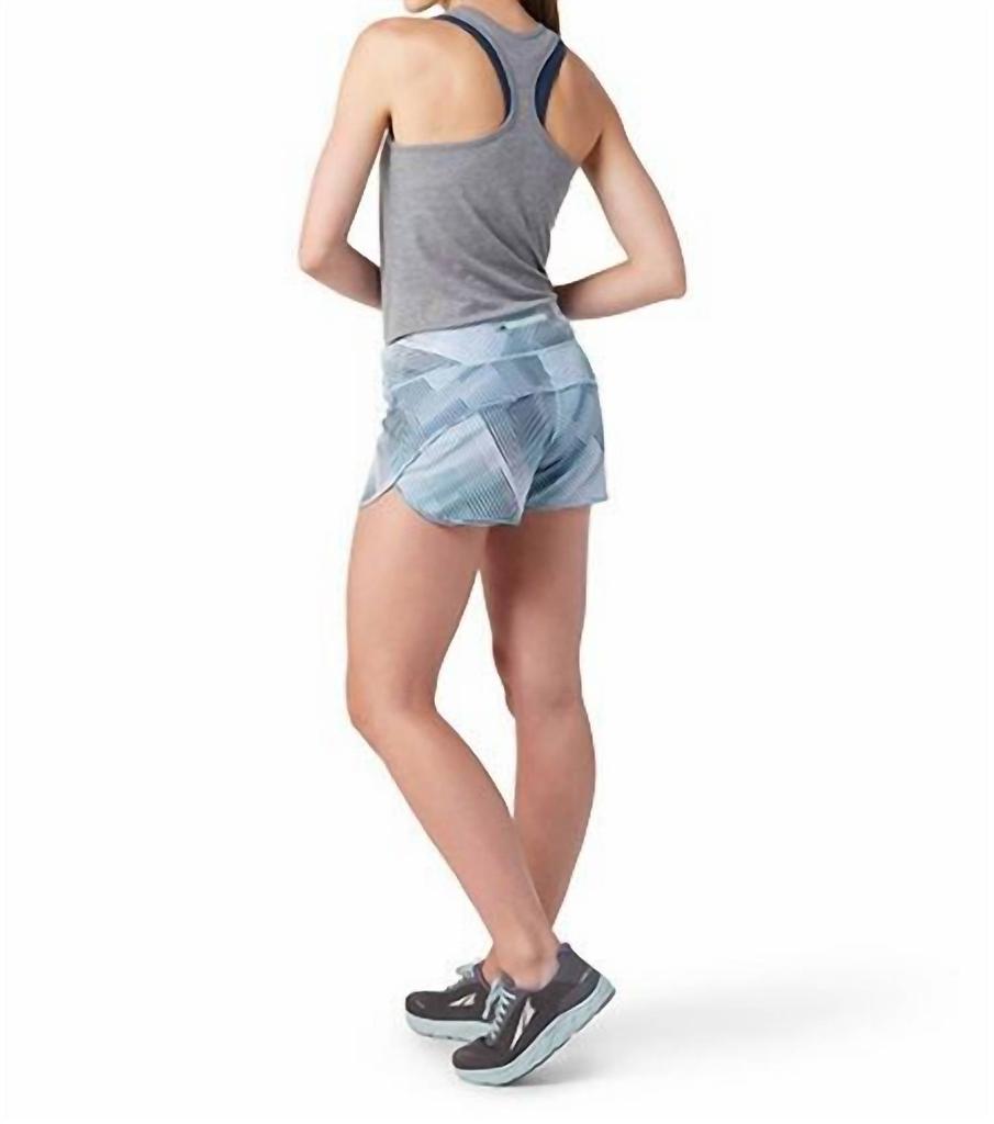 Women's Merino Sport Lined Short In Bleached Aqua Mountain Plaid Print商品第2张图片规格展示