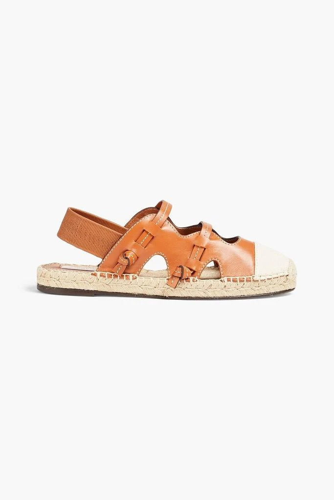 商品Zimmermann|Leather and canvas slingback espadrilles,价格¥877,第1张图片