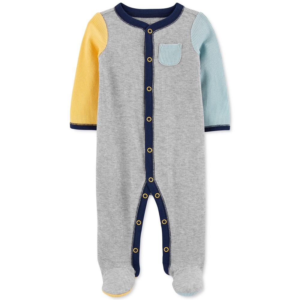 Baby Boys Colorblocked Snap-Up Coverall商品第1张图片规格展示